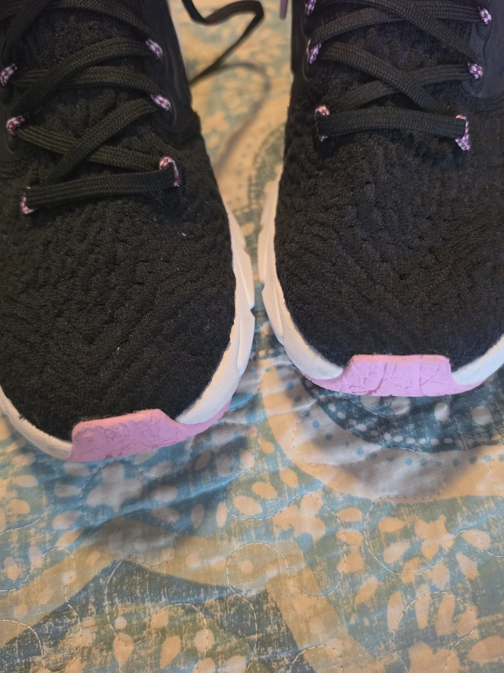 UA HOVR Phantom 2 Knit Sock Running Shoes Womens 8.5 Black Soft Pink EUC Sneaker